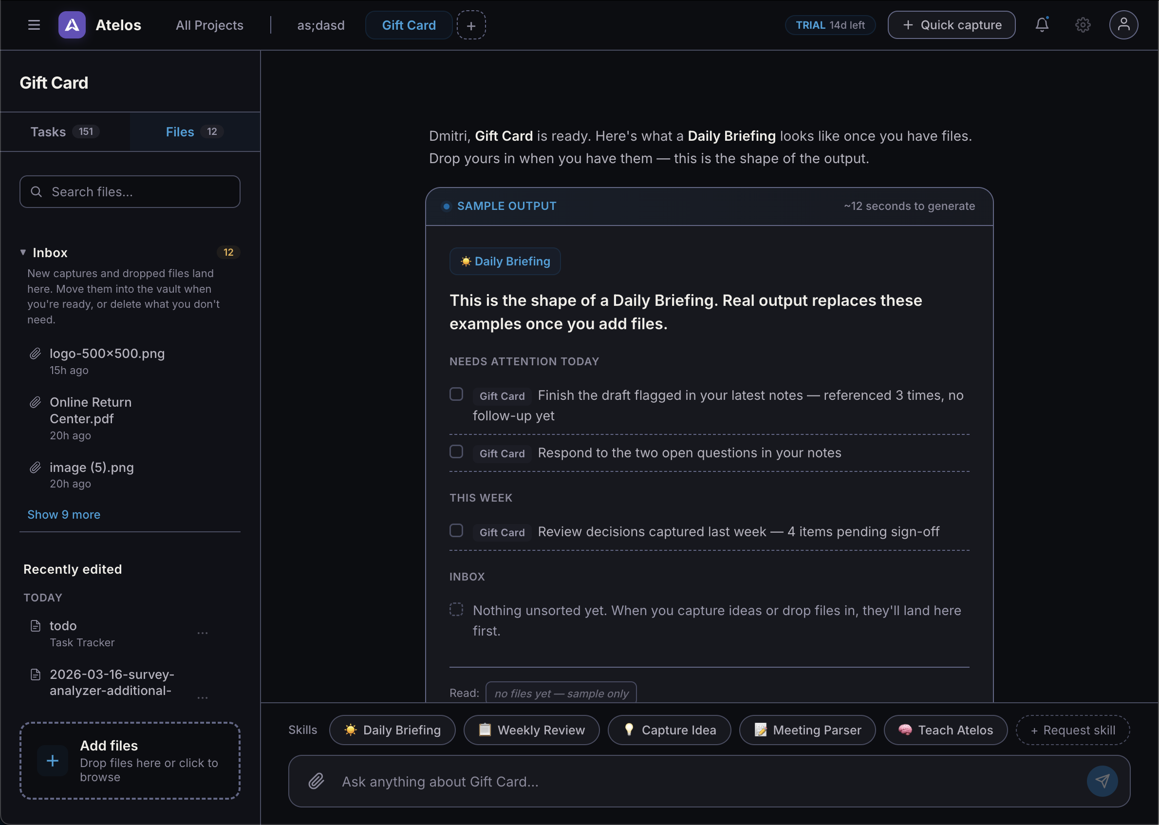 Atelos Electron app — current build, in progress